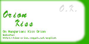 orion kiss business card